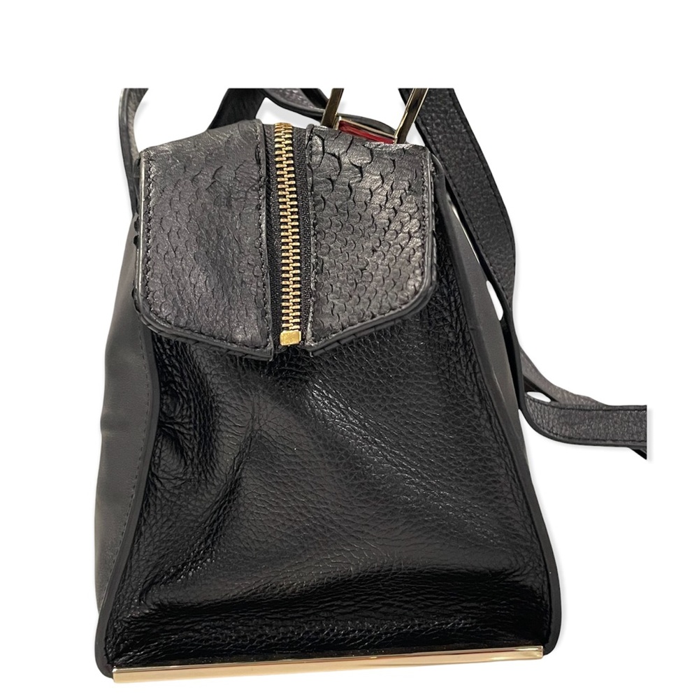 Beautiful POUR LA VICTOIRE Black Leather Satchel/Shoulder Bag